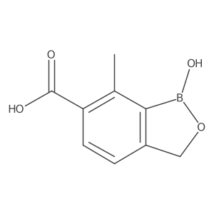 1-Hydroxy-7-methyl-1,3-dihydrobenzo[c][1,2]oxaborole-6-carboxylic acid结构式
