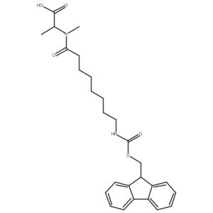 (2S)-2-[8-({[(9H-fluoren-9-yl)methoxy]carbonyl}amino)-N-methyloctanamido]propanoic acid Structure