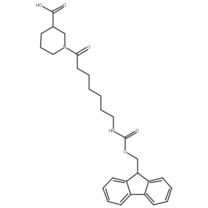 (3S)-1-[7-({[(9H-fluoren-9-yl)methoxy]carbonyl}amino)heptanoyl]piperidine-3-carboxylic acid Structure