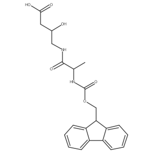 4-[(2R)-2-({[(9H-fluoren-9-yl)methoxy]carbonyl}amino)propanamido]-3-hydroxybutanoic acid Structure