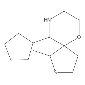 10-Cyclopentyl-1-methyl-6-oxa-2-thia-9-azaspiro[4.5]decane Structure