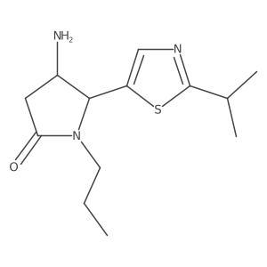 4-Amino-5-[2-(propan-2-yl)-1,3-thiazol-5-yl]-1-propylpyrrolidin-2-one结构式