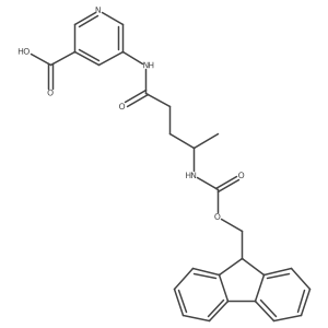 5-[4-({[(9H-fluoren-9-yl)methoxy]carbonyl}amino)pentanamido]pyridine-3-carboxylic acid Structure