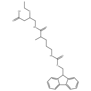 3-ethoxy-4-[5-({[(9H-fluoren-9-yl)methoxy]carbonyl}amino)-2-methylpentanamido]butanoic acid结构式