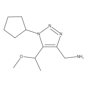[1-cyclopentyl-5-(1-methoxyethyl)-1H-1,2,3-triazol-4-yl]methanamine结构式
