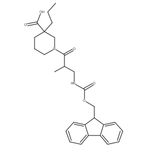 1-[3-({[(9H-fluoren-9-yl)methoxy]carbonyl}amino)-2-methylpropanoyl]-3-propylpiperidine-3-carboxylic acid结构式