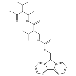 3-{2-[({[(9H-fluoren-9-yl)methoxy]carbonyl}amino)methyl]-3-methylbutanamido}-2-(propan-2-yl)butanoic acid结构式
