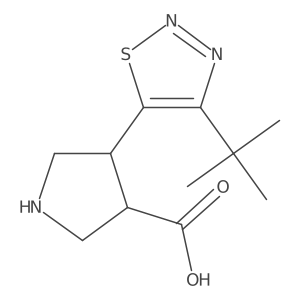 4-(4-Tert-butyl-1,2,3-thiadiazol-5-yl)pyrrolidine-3-carboxylic acid Structure
