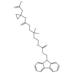 2-{1-[6-({[(9H-fluoren-9-yl)methoxy]carbonyl}amino)-4,4-dimethylhexanamido]cyclopropyl}acetic acid Structure