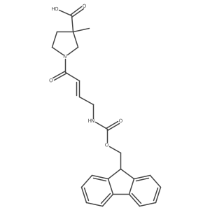 1-[4-({[(9H-fluoren-9-yl)methoxy]carbonyl}amino)but-2-enoyl]-3-methylpyrrolidine-3-carboxylic acid结构式