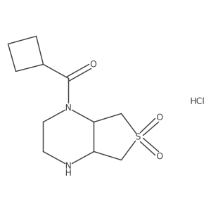 (4aR,7aS)-1-(cyclobutylcarbonyl)octahydrothieno[3,4-b]pyrazine 6,6-dioxide hydrochloride结构式