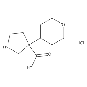 3-(Oxan-4-yl)pyrrolidine-3-carboxylic acid hydrochloride结构式