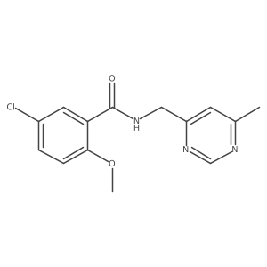 5-chloro-2-methoxy-N-[(6-methylpyrimidin-4-yl)methyl]benzamide结构式
