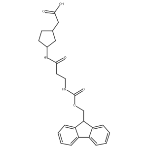 rac-2-[(1R,3S)-3-[3-({[(9H-fluoren-9-yl)methoxy]carbonyl}amino)propanamido]cyclopentyl]acetic acid Structure