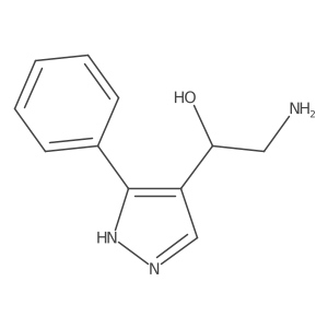 (1R)-2-amino-1-(3-phenyl-1H-pyrazol-4-yl)ethan-1-ol结构式