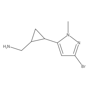 rac-[(1R,2R)-2-(3-bromo-1-methyl-1H-pyrazol-5-yl)cyclopropyl]methanamine Structure