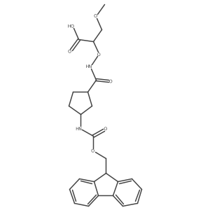 rac-2-({[(1R,3S)-3-({[(9H-fluoren-9-yl)methoxy]carbonyl}amino)cyclopentyl]formamido}oxy)-3-methoxypropanoic acid Structure
