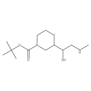 Tert-butyl 2-[1-hydroxy-2-(methylamino)ethyl]morpholine-4-carboxylate结构式