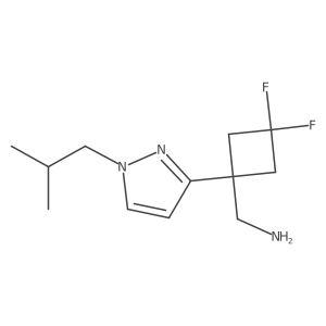 {3,3-difluoro-1-[1-(2-methylpropyl)-1H-pyrazol-3-yl]cyclobutyl}methanamine结构式