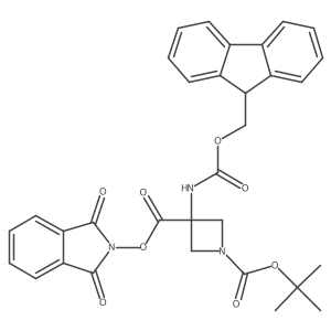 1-tert-butyl 3-(1,3-dioxo-2,3-dihydro-1H-isoindol-2-yl) 3-({[(9H-fluoren-9-yl)methoxy]carbonyl}amino)azetidine-1,3-dicarboxylate结构式