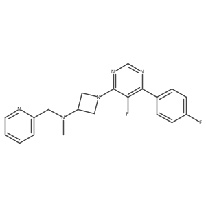 1-[5-fluoro-6-(4-fluorophenyl)pyrimidin-4-yl]-N-methyl-N-[(pyridin-2-yl)methyl]azetidin-3-amine Structure