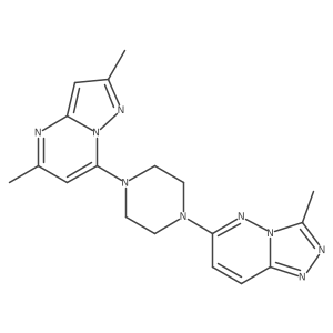 1-{2,5-Dimethylpyrazolo[1,5-a]pyrimidin-7-yl}-4-{3-methyl-[1,2,4]triazolo[4,3-b]pyridazin-6-yl}piperazine Structure
