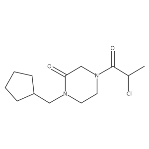 4-(2-Chloropropanoyl)-1-(cyclopentylmethyl)piperazin-2-one结构式