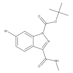 tert-Butyl 6-bromo-3-(methylcarbamoyl)-1H-indazole-1-carboxylate结构式