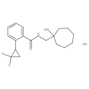 N-[(1-Aminocycloheptyl)methyl]-2-(2,2-difluorocyclopropyl)benzamide;hydrochloride Structure