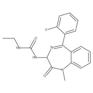 3-ethyl-1-[5-(2-fluorophenyl)-1-methyl-2-oxo-2,3-dihydro-1H-1,4-benzodiazepin-3-yl]urea结构式