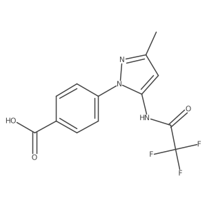 4-[3-methyl-5-(2,2,2-trifluoroacetamido)-1H-pyrazol-1-yl]benzoic acid结构式