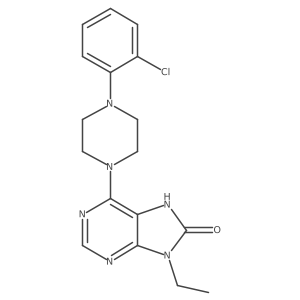 6-[4-(2-chlorophenyl)piperazin-1-yl]-9-ethyl-8,9-dihydro-7H-purin-8-one结构式