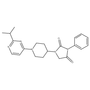 3-Phenyl-1-{1-[2-(propan-2-yl)pyrimidin-4-yl]piperidin-4-yl}imidazolidine-2,4-dione Structure