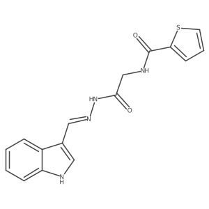 (E)-N-(2-(2-((1H-indol-3-yl)methylene)hydrazinyl)-2-oxoethyl)thiophene-2-carboxamide结构式