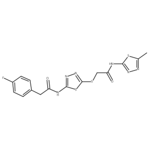 2-(4-fluorophenyl)-N-(5-((2-((5-methyl-1,3,4-thiadiazol-2-yl)amino)-2-oxoethyl)thio)-1,3,4-thiadiazol-2-yl)acetamide Structure
