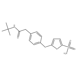 Benzeneacetamide,4-[[5-(aminosulfonyl)-2-thienyl]thio]-n-(1,1-dimethylethyl)- Structure