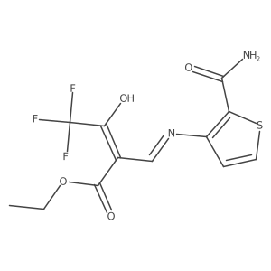 Ethyl 3-{[2-(aminocarbonyl)-3-thienyl]amino}-2-(2,2,2-trifluoroacetyl)acrylate结构式