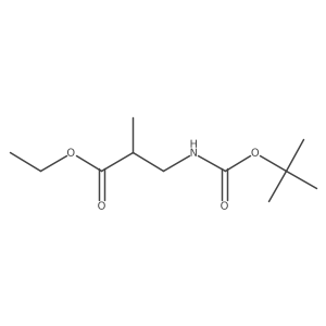 Ethyl 3-((tert-butoxycarbonyl)amino)-2-methylpropanoate结构式
