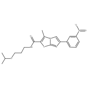 N-(3-isopropoxypropyl)-3-methyl-6-(3-nitrophenyl)imidazo[2,1-b]thiazole-2-carboxamide结构式