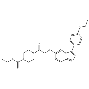 Ethyl 4-(2-((3-(4-ethoxyphenyl)-[1,2,4]triazolo[4,3-b]pyridazin-6-yl)thio)acetyl)piperazine-1-carboxylate结构式