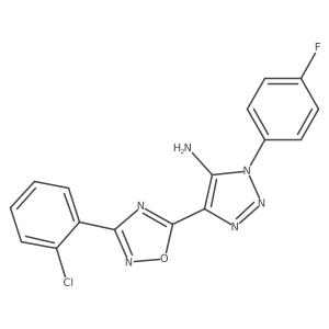 4-(3-(2-chlorophenyl)-1,2,4-oxadiazol-5-yl)-1-(4-fluorophenyl)-1H-1,2,3-triazol-5-amine Structure