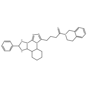 1-(3,4-dihydro-1H-isoquinolin-2-yl)-4-(9-phenyl-2,4,5,7,8,10-hexazatetracyclo[10.4.0.02,6.07,11]hexadeca-3,5-dien-3-yl)butan-1-one结构式