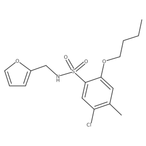 2-butoxy-5-chloro-N-(2-furylmethyl)-4-methylbenzenesulfonamide Structure