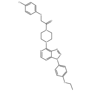 2-(4-chlorophenoxy)-1-(4-(3-(4-ethoxyphenyl)-3H-[1,2,3]triazolo[4,5-d]pyrimidin-7-yl)piperazin-1-yl)ethanone结构式