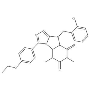5-[(2-Chlorophenyl)methyl]-8-(4-ethoxyphenyl)-1,3-dimethyl-4a,9a-dihydropurino[8,9-c][1,2,4]triazole-2,4-dione Structure