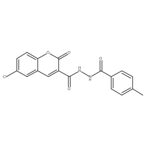 6-chloro-N'-(4-methylbenzoyl)-2-oxo-2H-chromene-3-carbohydrazide结构式