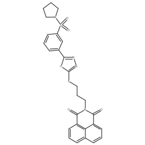 2-[3-({5-[3-(pyrrolidin-1-ylsulfonyl)phenyl]-1,3,4-oxadiazol-2-yl}sulfanyl)propyl]-1H-benzo[de]isoquinoline-1,3(2H)-dione Structure