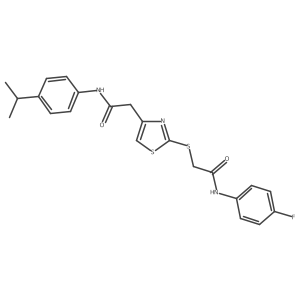 N-(4-fluorophenyl)-2-((4-(2-((4-isopropylphenyl)amino)-2-oxoethyl)thiazol-2-yl)thio)acetamide Structure