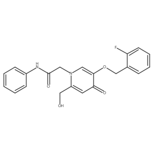 2-(5-((2-fluorobenzyl)oxy)-2-(hydroxymethyl)-4-oxopyridin-1(4H)-yl)-N-phenylacetamide Structure