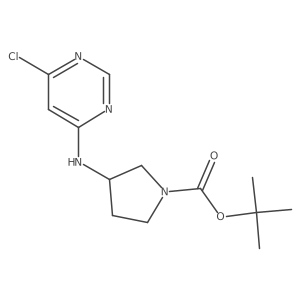tert-Butyl 3-((6-chloropyrimidin-4-yl)amino)pyrrolidine-1-carboxylate Structure